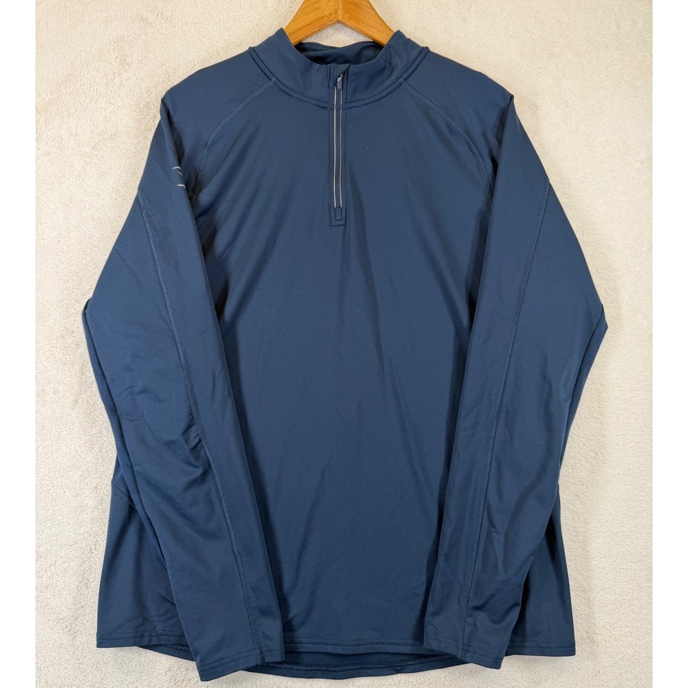 Gymshark Men's XL Blue Gray 1/4 Zip Performance Training Running Pullover Top‎